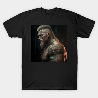 Cyberpunk Viking: A Fusion of Muscle and Machine T-Shirt